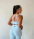 Conjunto Calça Listras Azul Top Mariana Poá Cós Listras na internet