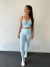 Conjunto Calça Listras Azul Top Mariana Poá Cós Listras - comprar online