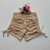 Short Jacquard Bege Cadarço Lateral