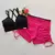 Conjunto Short Jacquard Pink Cadarço Lateral Top Margarida SEM EMPINA BUMBUM