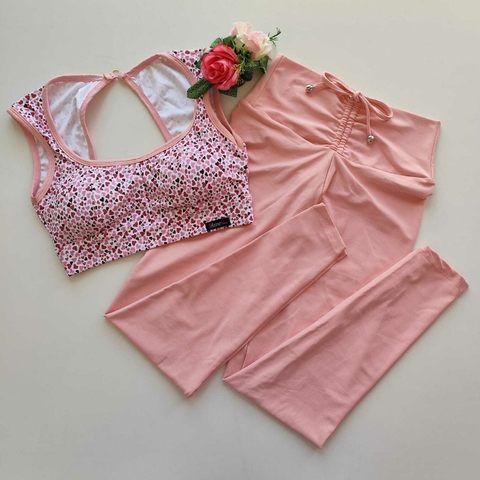 Conjunto Calça Quartz Pink Top Jane Coração