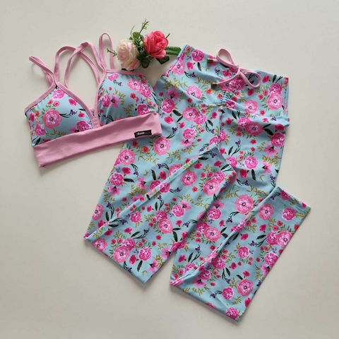 Conjunto Calça Floral Top Margarida