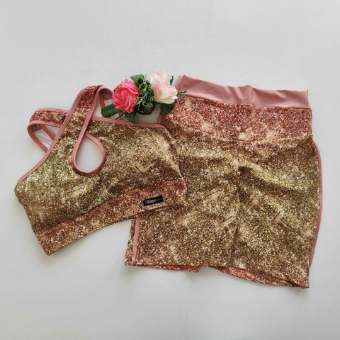 Conjunto Short Barrado Cós Viés Top Faby