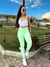 Conjunto Calça Patina Green Top Pâmela Branco Detalhe Lavanda na internet