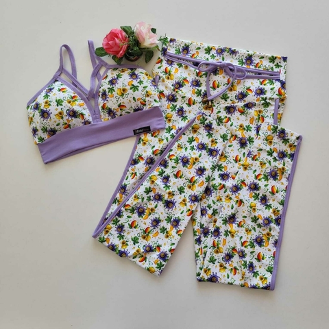 Conjunto Calça Estampa Maracujá Viés Top Magali