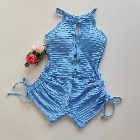 Macaquinho Jacquard Porcelana Blue SEM EMPINA BUMBUM