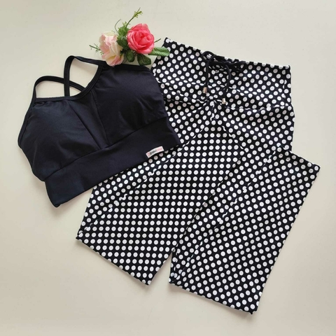 Conjunto Calça Poá Top Alice SEM EMPINA BUMBUM