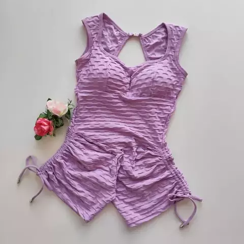 Macaquinho Jacquard Rosa Orchid SEM EMPINA BUMBUM