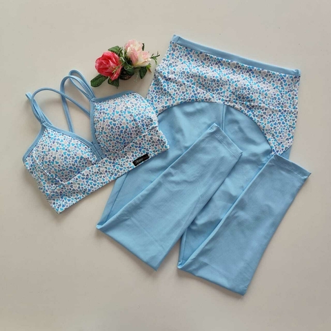 Conjunto Calça Sky Blue Detalhe Coração Top Margarida - comprar online