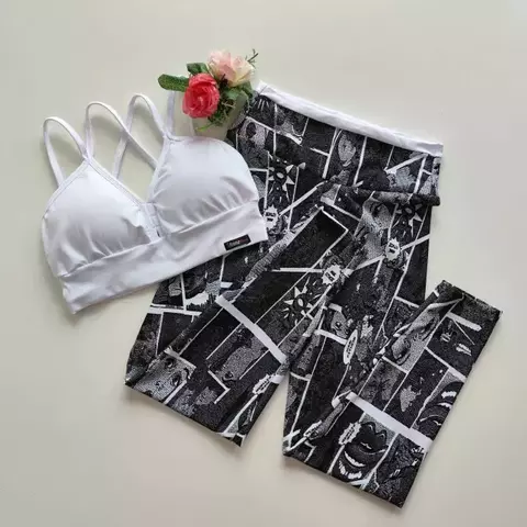 Conjunto Calça Jacquard Cartoon Top Margarida SEM EMPINA BUMBUM