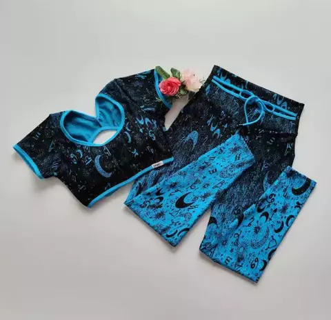 Conjunto Calça Jacquard Signos Decote Top Ciganinha SEM EMPINA BUMBUM