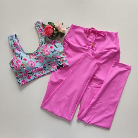Conjunto Calça Flamingo Top Clara Floral