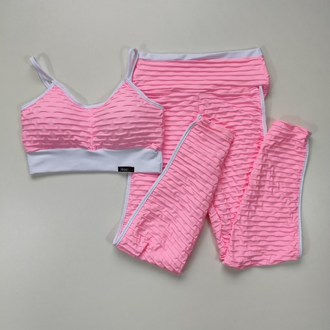 Conjunto Calça Jacquard Bubbaloo Viés Branco Top Luz Cós