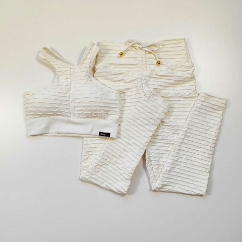 Conjunto Calça Jacquard Off White Top Raíssa - comprar online