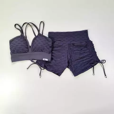 Conjunto Short Jacquard Chumbo Cadarço Lateral Top Margarida SEM EMPINA BUMBUM