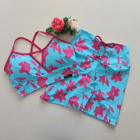 Conjunto Short Floral Top Maria