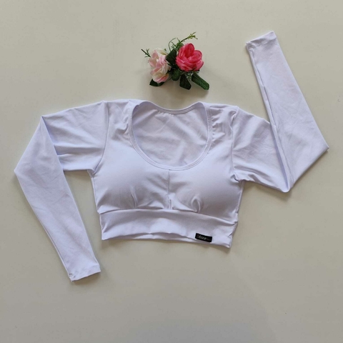 Top Branco Manga Longa Clara