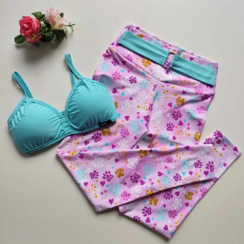 Conjunto Calça Patinhas Cinto Top Morgana