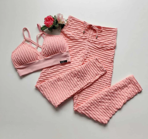 Conjunto Calça Jacquard Quartz Pink Top Magali
