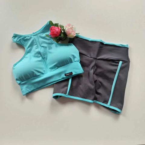 Conjunto Short Chumbo Viés Acqua Top Raissa