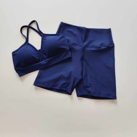 Conjunto Short Marinho Cós Simples Top Mara SEM EMPINA BUMBUM