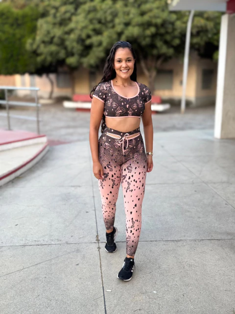 Conjunto Calça Jacquard Borboleta Decote Top Ciganinha Costa Nua - comprar online