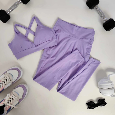 Conjunto Calça Bolso Viola Top Eva SEM EMPINA BUMBUM - comprar online