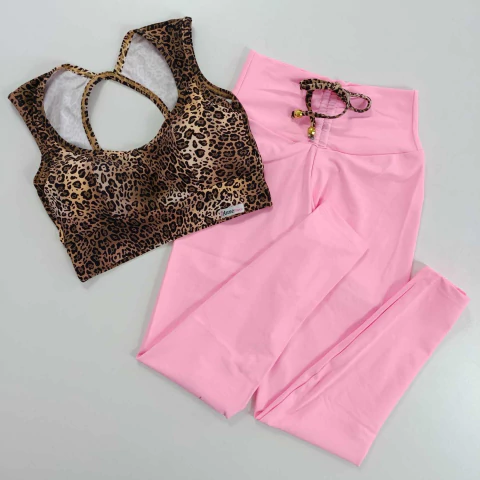 Conjunto Calça Suplex Bubbaloo detalhe Onça Top Jane - comprar online