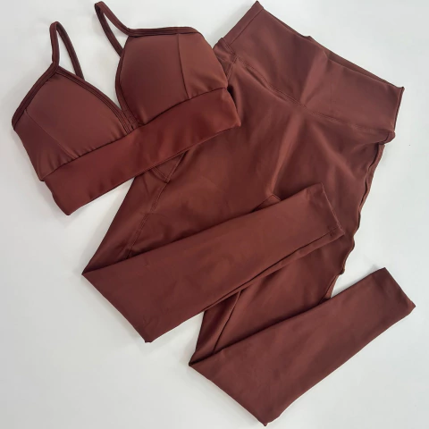 Conjunto Calça Bolso Capuccino Top Mara SEM EMPINA BUMBUM - comprar online