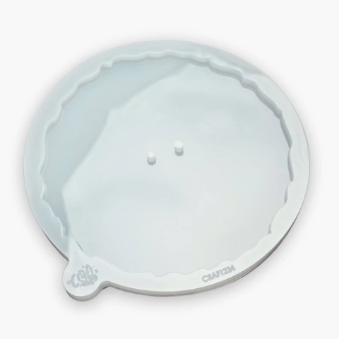 Molde de Silicone Para Resina Porta Aliança Geodo 15cm Furo Central