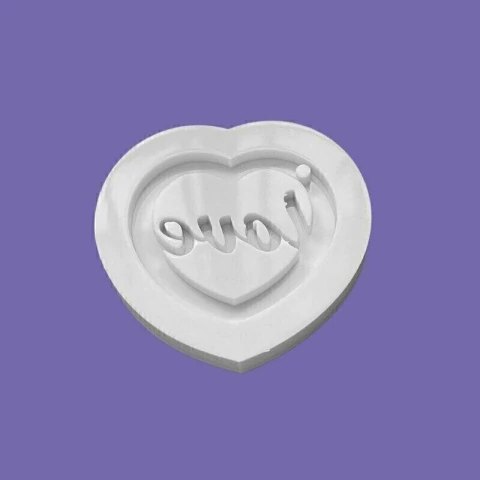 Molde de Silicone Para Resina Epóxi Chaveiro Coração Love Pequeno