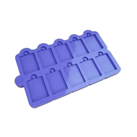 Molde de Silicone Para Resina Epóxi Paleta Tag retangular 3cm