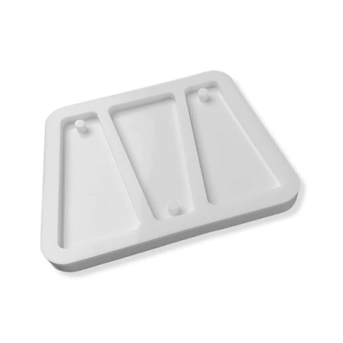 Molde de Silicone Para Resina Epóxi Tag Chaveiro Triangular