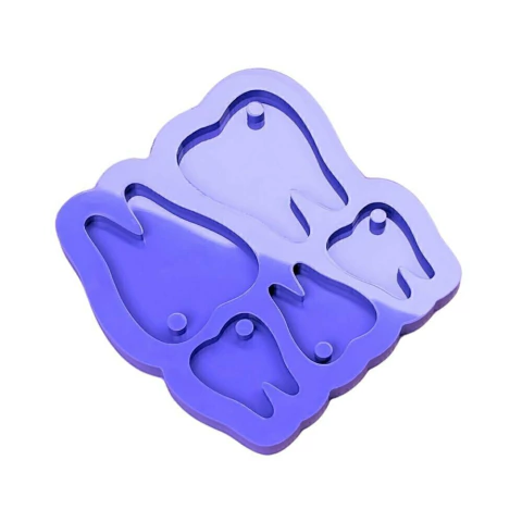 Molde de Silicone Para Resina Epóxi Chaveiro Dentes Váriados