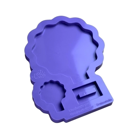 Molde de Silicone Para Resina Epóxi Para Topo de Bolo - Rendado 8cm