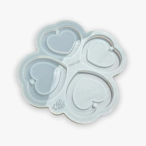 Molde de Silicone Para Resina Espelho Coração Mini