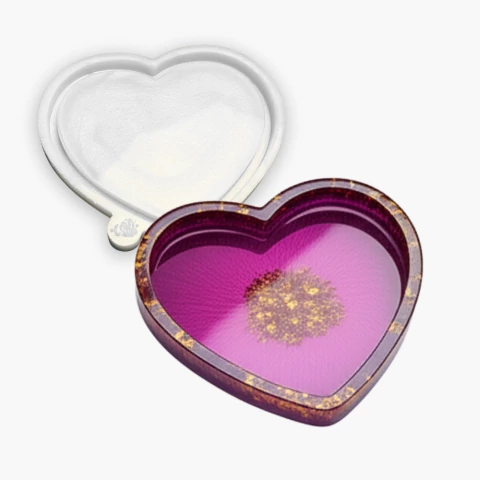 Molde de Silicone Para Resina Bandeja Coração 15cm