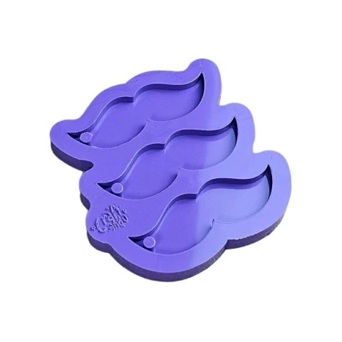 Molde de Silicone Para Resina Chaveiro Pai 3 Bigodes