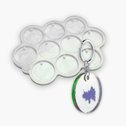 Molde de Silicone Para Resina Paleta Redondo 4,5cm com furo