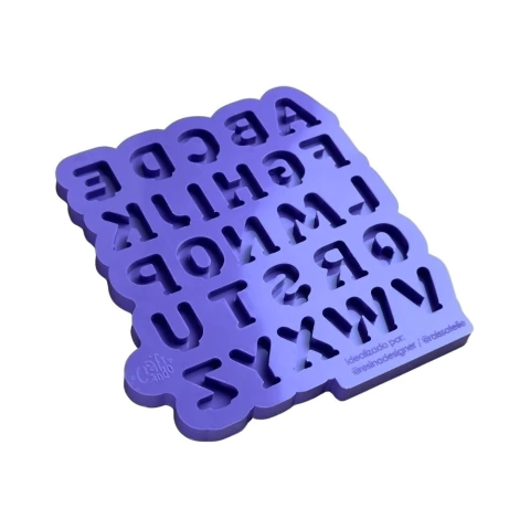 Molde de Silicone Para Resina Epóxi Para Topo de Bolo - Topo de Bolo Letras 2cm