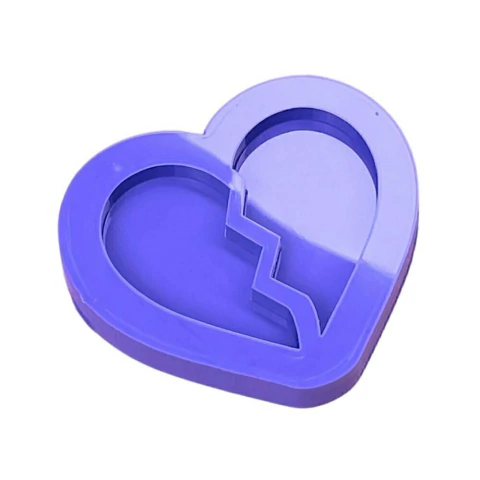 Molde de Silicone Para Resina Epóxi Coração Dividido