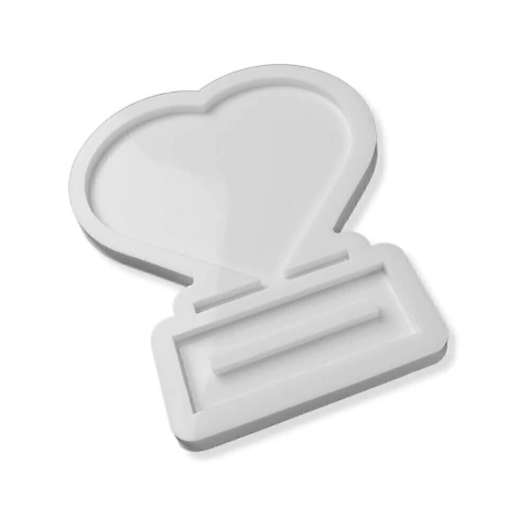Molde de Silicone Para Resina Epóxi Porta Retrato Coração