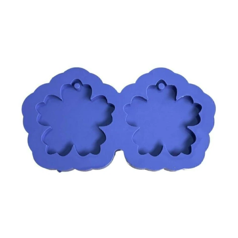 Molde de Silicone Para Resina Epóxi Chaveiro Flor