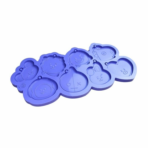 Molde de Silicone Para Resina Epóxi BT21 Simbolos BTS