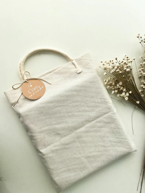 05 Sacolas Ecobag Linho Lisa Natural - comprar online