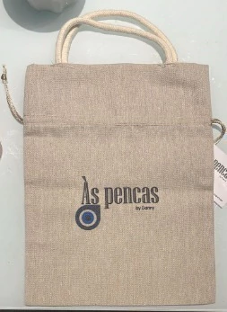 100 saquinhos de puxar com alça em linho natural 10x11 COM SUA LOGO (SEM TAGS SEM FITA DE CETIM) - comprar online