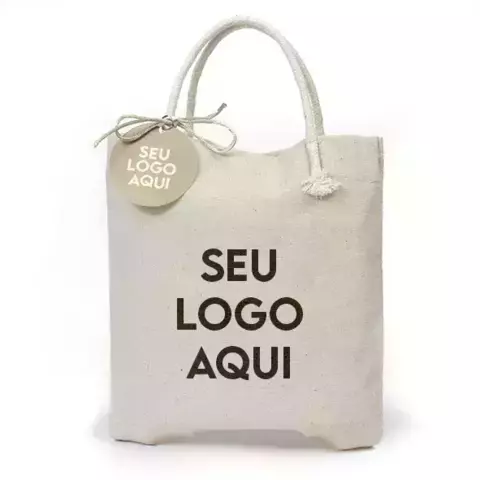10 Ecobags C/ Sua Logo Marca Linho Natural - comprar online