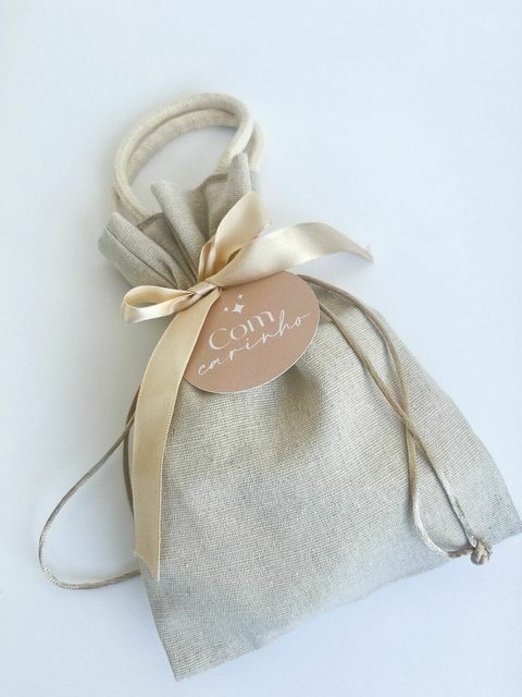 10 Saquinhos de Puxar alça Cor Natural - comprar online