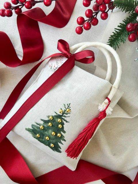 05 Sacolas Ecobag Natal Chique - Luz Dourada - comprar online