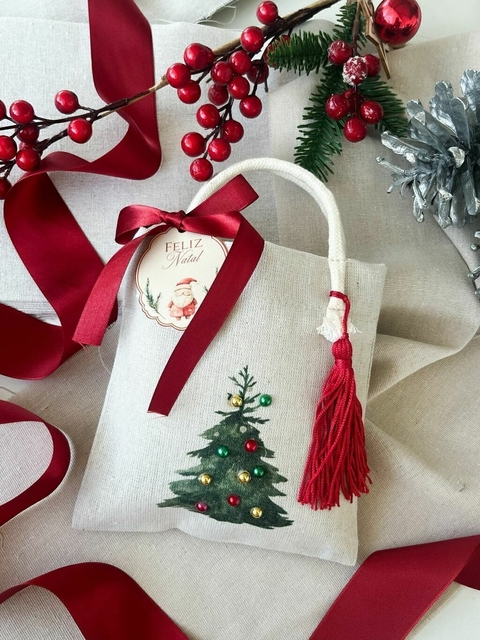 10 Sacolas Ecobag Natal Chique - Luz Colorida